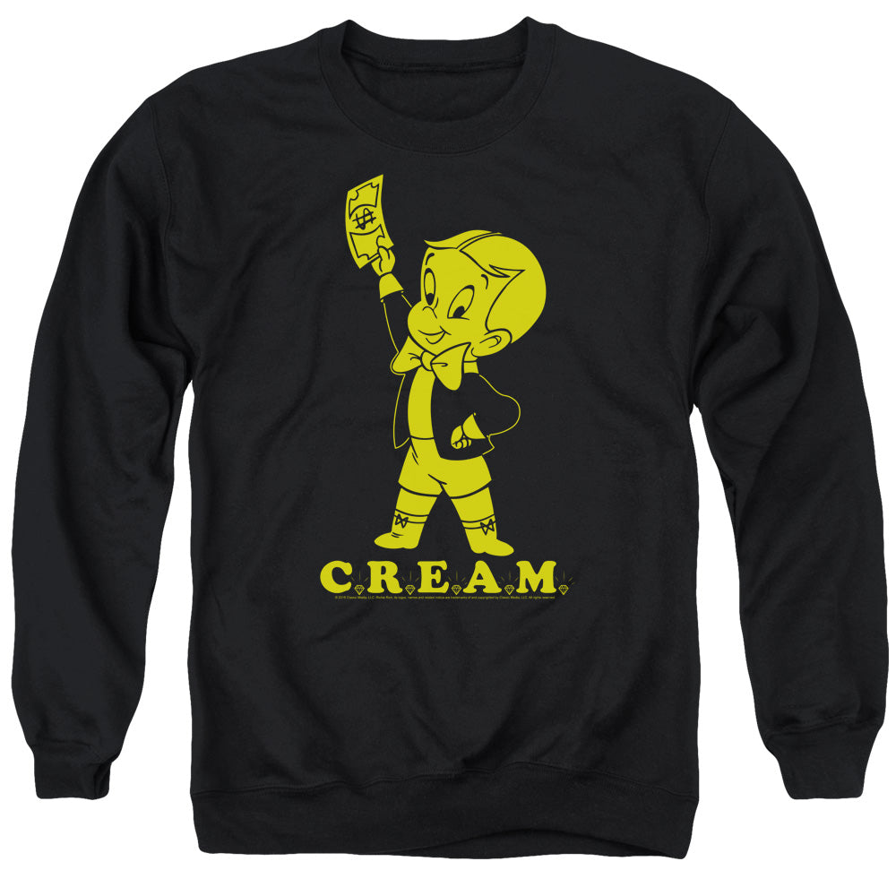 RICHIE RICH/CREAM - ADULT CREWNECK SWEATSHIRT - BLACK