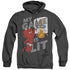 HOT STUFF/GAME IS LIT - ADULT HEATHER HOODIE - BLACK