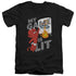 HOT STUFF/GAME IS LIT - S/S ADULT V-NECK 30/1 - BLACK