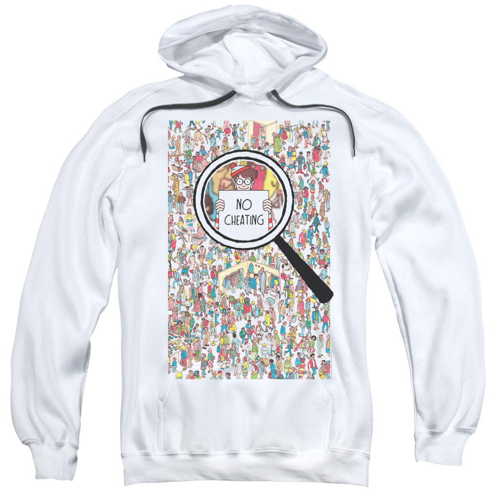 WHERES WALDO/NO CHEATING - ADULT PULLOVER HOODIE - WHITE