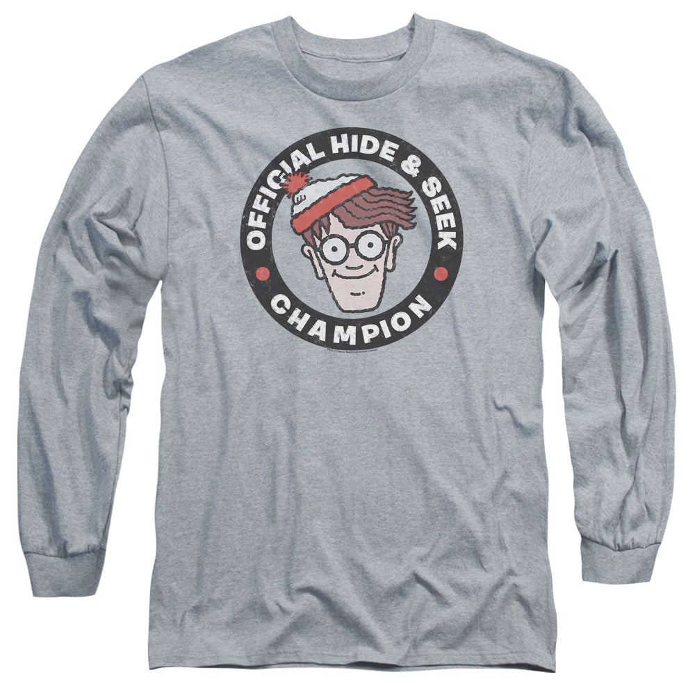 WHERES WALDO/CHAMPION - L/S ADULT 18/1 - ATHLETIC HEATHER