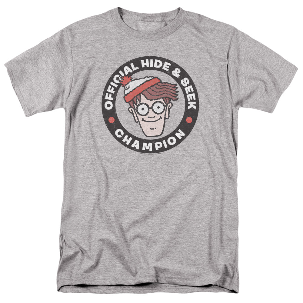 WHERES WALDO/CHAMPION - S/S ADULT 18/1 - ATHLETIC HEATHER