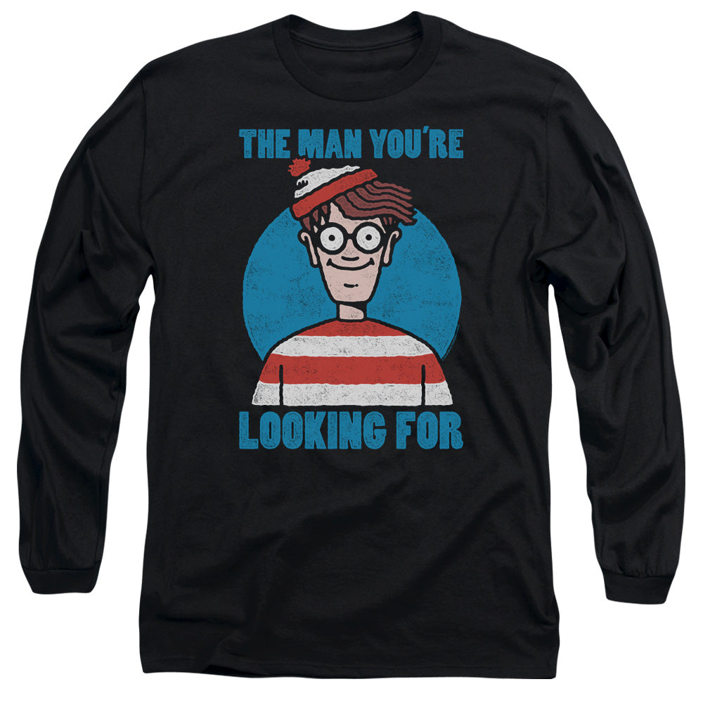 WHERES WALDO/LOOKING FOR ME - L/S ADULT 18/1 - BLACK