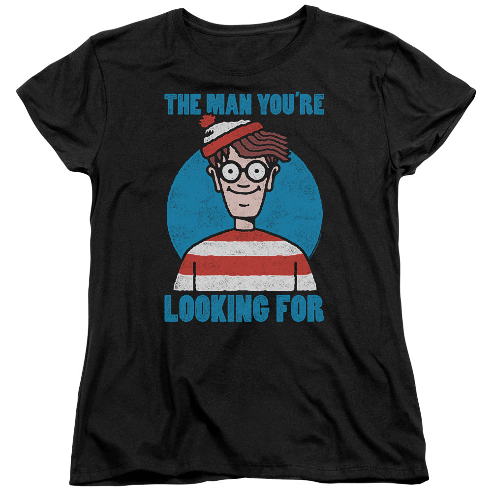WHERES WALDO/LOOKING FOR ME - S/S WOMENS TEE - BLACK