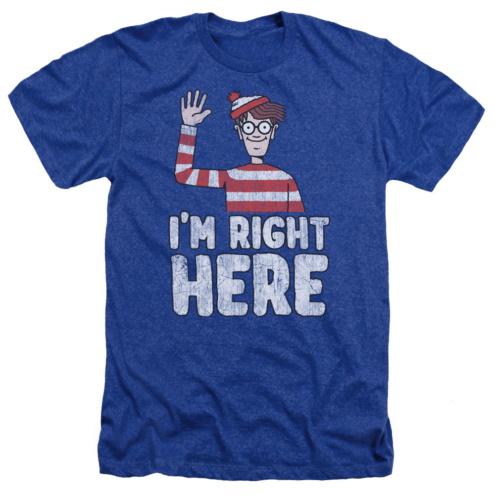 WHERES WALDO/IM RIGHT HERE - ADULT HEATHER - ROYAL BLUE