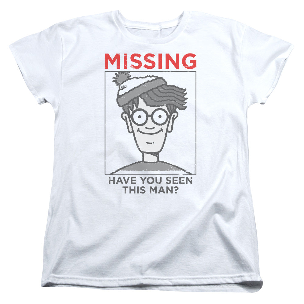 WHERES WALDO/MISSING - S/S WOMENS TEE - WHITE