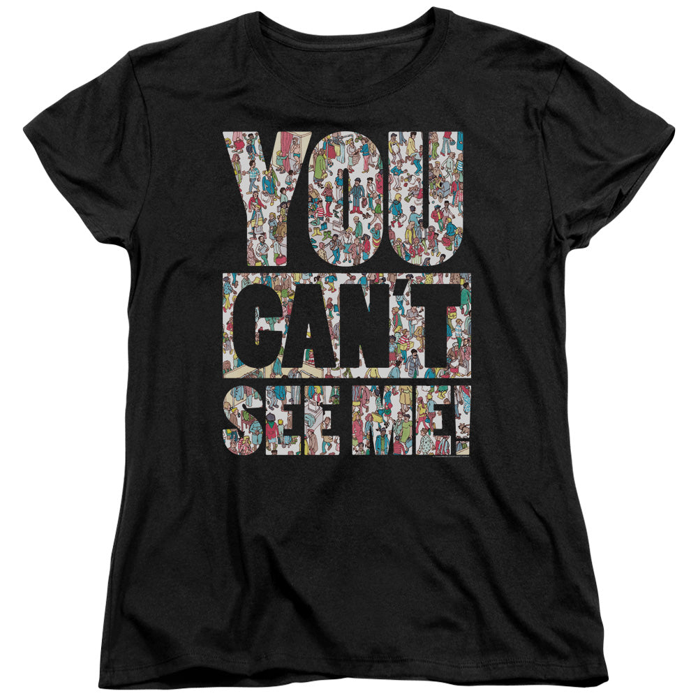WHERES WALDO/SEE ME - S/S WOMENS TEE - BLACK