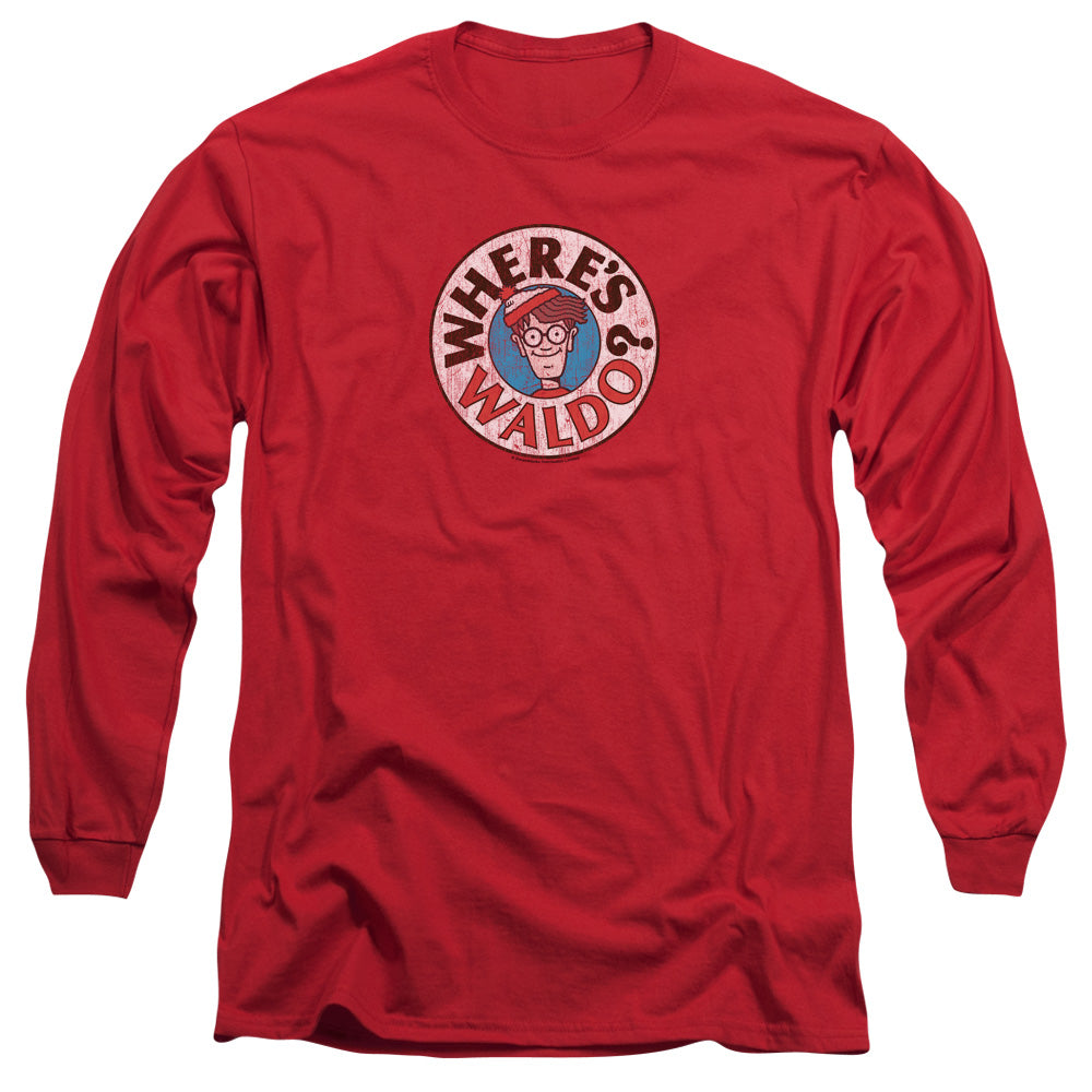 WHERES WALDO/WALDO LOGO - L/S ADULT 18/1 - RED