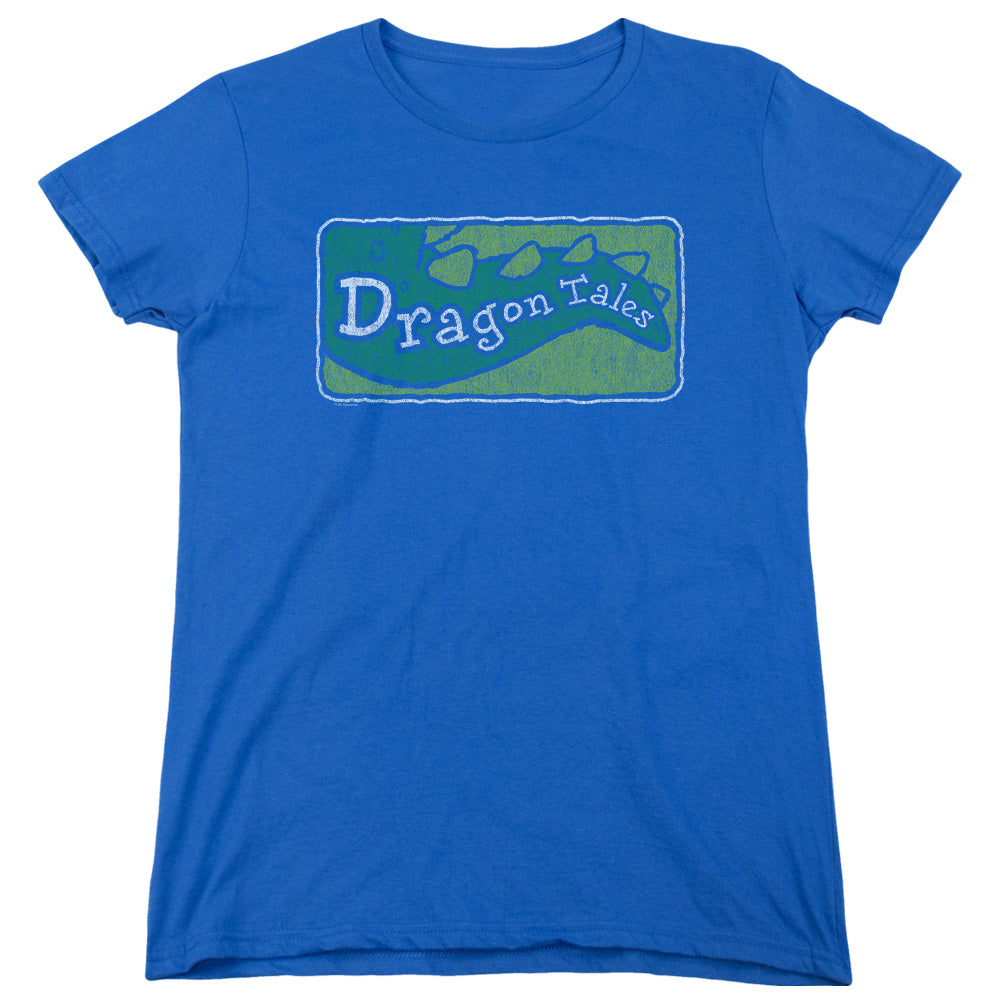 DRAGON TALES/LOGO DISTRESSED - S/S WOMENS TEE - ROYAL BLUE