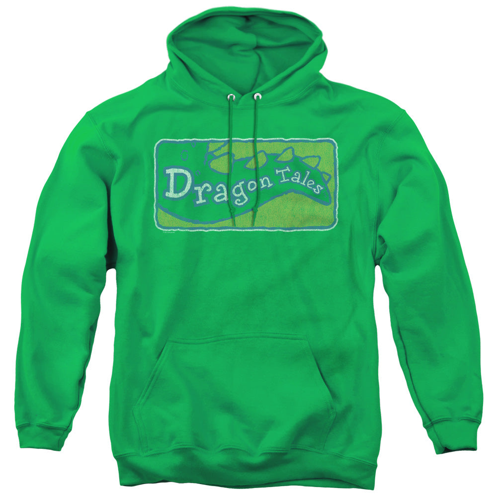 DRAGON TALES/LOGO DISTRESSED - ADULT PULLOVER HOODIE - KELLY GREEN