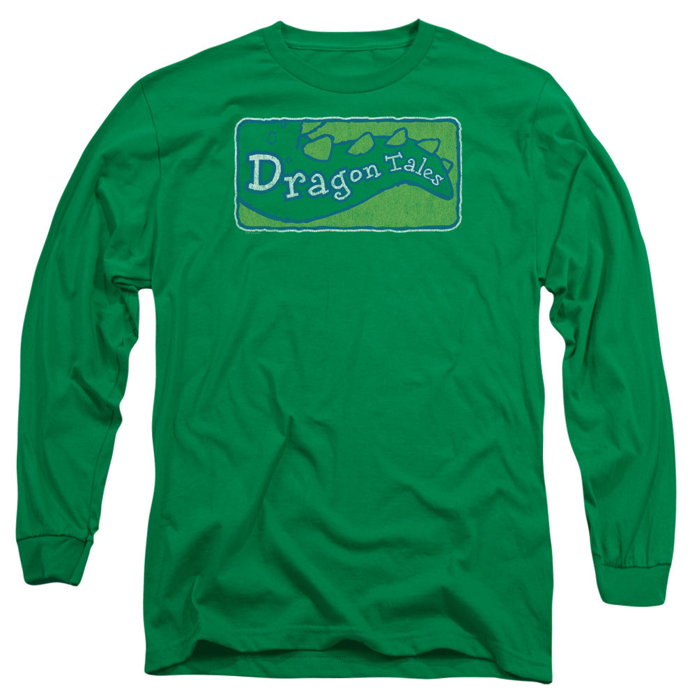 DRAGON TALES/LOGO DISTRESSED -  L/S ADULT 18/1  - KELLY GREEN