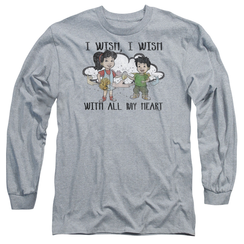 DRAGON TALES/I WISH WITH ALL MY HEART -  L/S ADULT 18/1  - ATHLETIC HEATHER