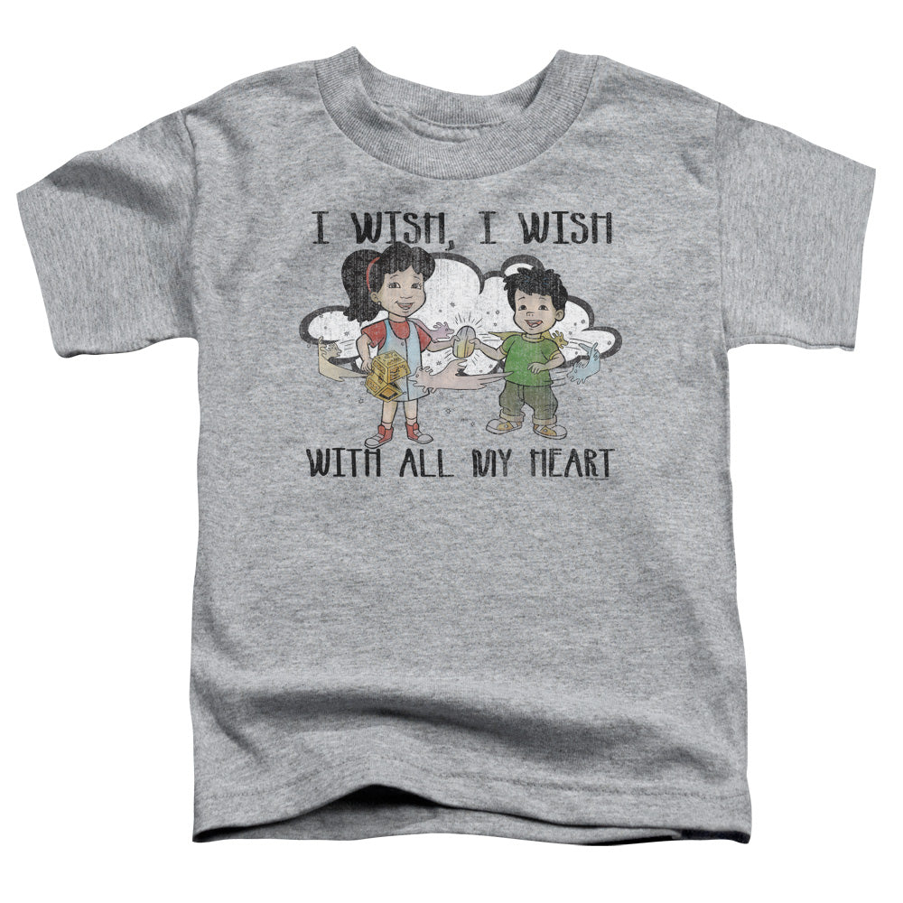 DRAGON TALES/I WISH WITH ALL MY HEART - S/S TODDLER TEE - ATHLETIC HEATHER