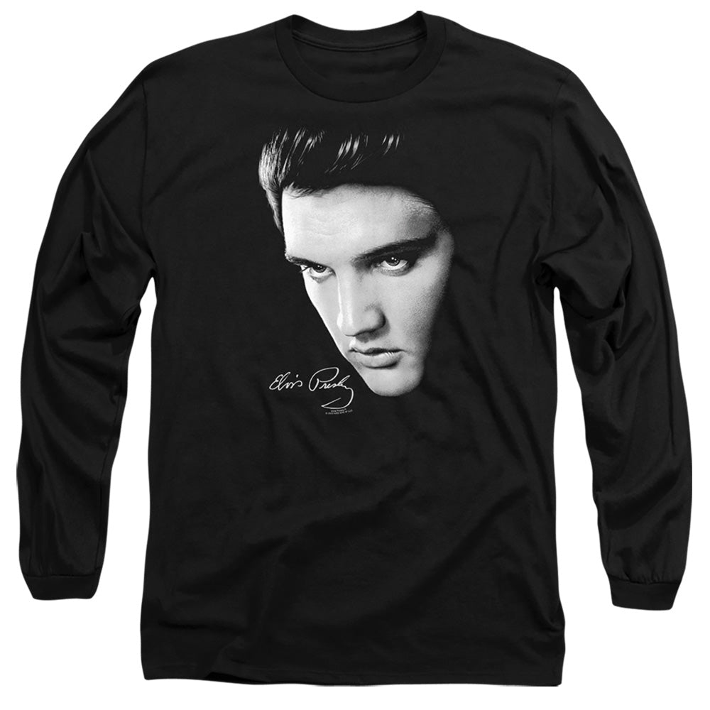 ELVIS PRESLEY/FACE - L/S ADULT 18/1 - BLACK