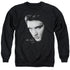 ELVIS PRESLEY/FACE - ADULT CREWNECK SWEATSHIRT - BLACK