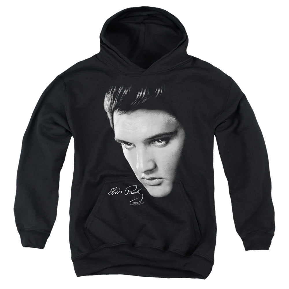 ELVIS PRESLEY/FACE - YOUTH PULLOVER HOODIE - BLACK