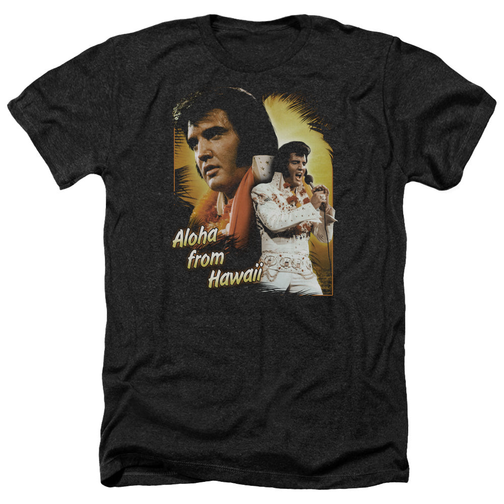 ELVIS PRESLEY/ALOHA - ADULT HEATHER - BLACK