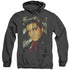 ELVIS PRESLEY/RED SCARF - ADULT HEATHER HOODIE - BLACK