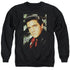 ELVIS PRESLEY/RED SCARF - ADULT CREWNECK SWEATSHIRT - BLACK