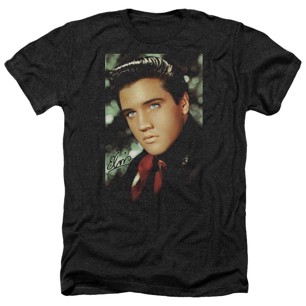 ELVIS PRESLEY/RED SCARF - ADULT HEATHER - BLACK