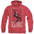 ELVIS PRESLEY/ONE JAILHOUSE - ADULT HEATHER HOODIE - RED