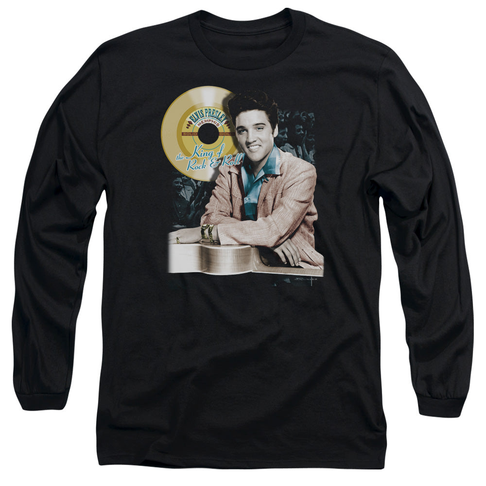 ELVIS PRESLEY/GOLD RECORD - L/S ADULT 18/1 - BLACK