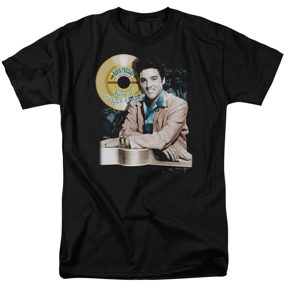 ELVIS PRESLEY/GOLD RECORD - S/S ADULT 18/1 - BLACK