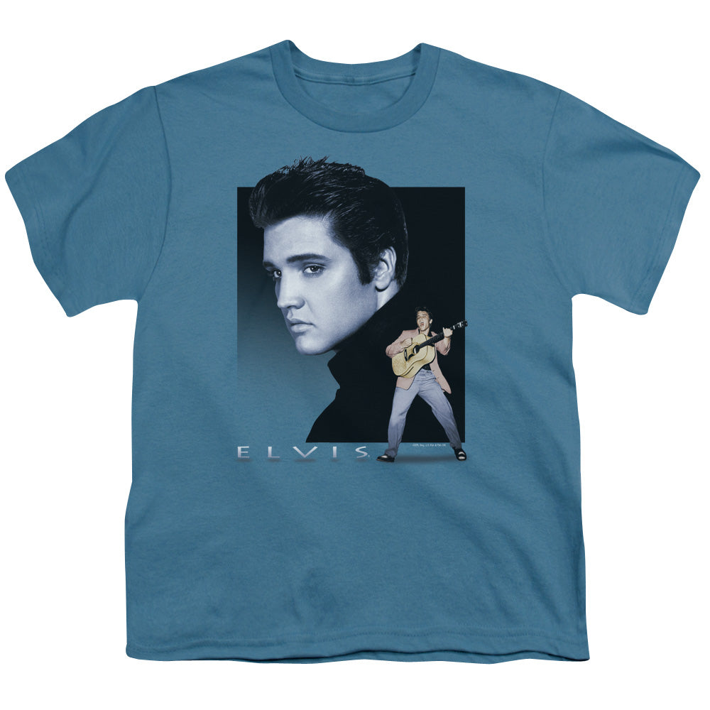 ELVIS PRESLEY/BLUE ROCKER - S/S YOUTH 18/1 - SLATE