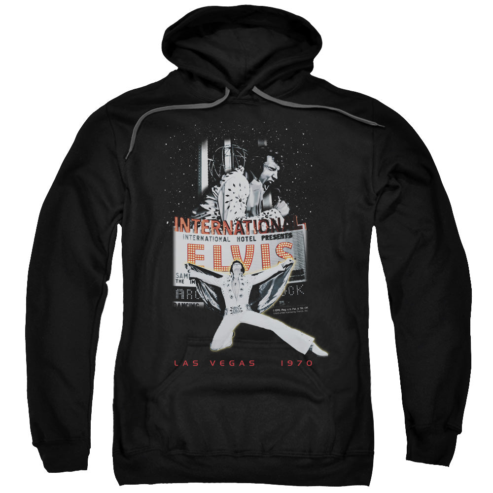 ELVIS PRESLEY/LAS VEGAS - ADULT PULLOVER HOODIE - BLACK