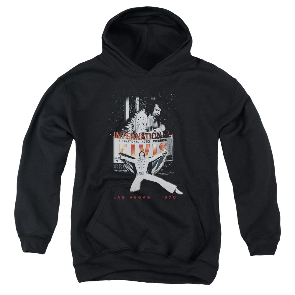 ELVIS PRESLEY/LAS VEGAS - YOUTH PULLOVER HOODIE - BLACK