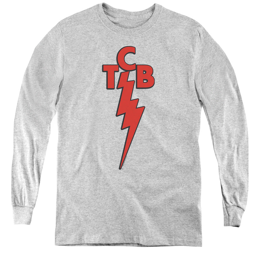 ELVIS PRESLEY/TCB - YOUTH LONG SLEEVE TEE - ATHLETIC HEATHER