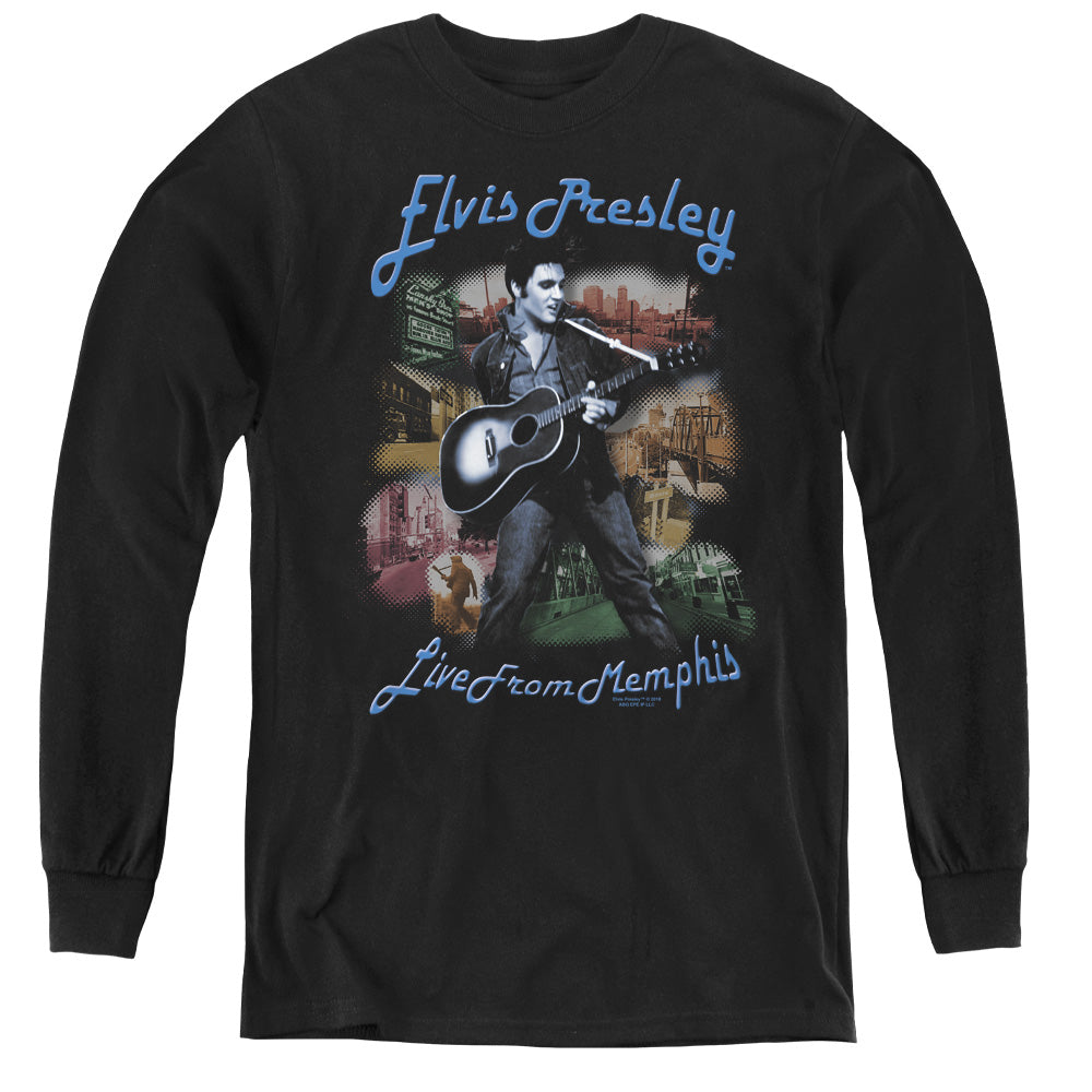 ELVIS PRESLEY/MEMPHIS - YOUTH LONG SLEEVE TEE - BLACK