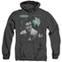 ELVIS PRESLEY/TEAL PORTRAIT - ADULT HEATHER HOODIE - BLACK