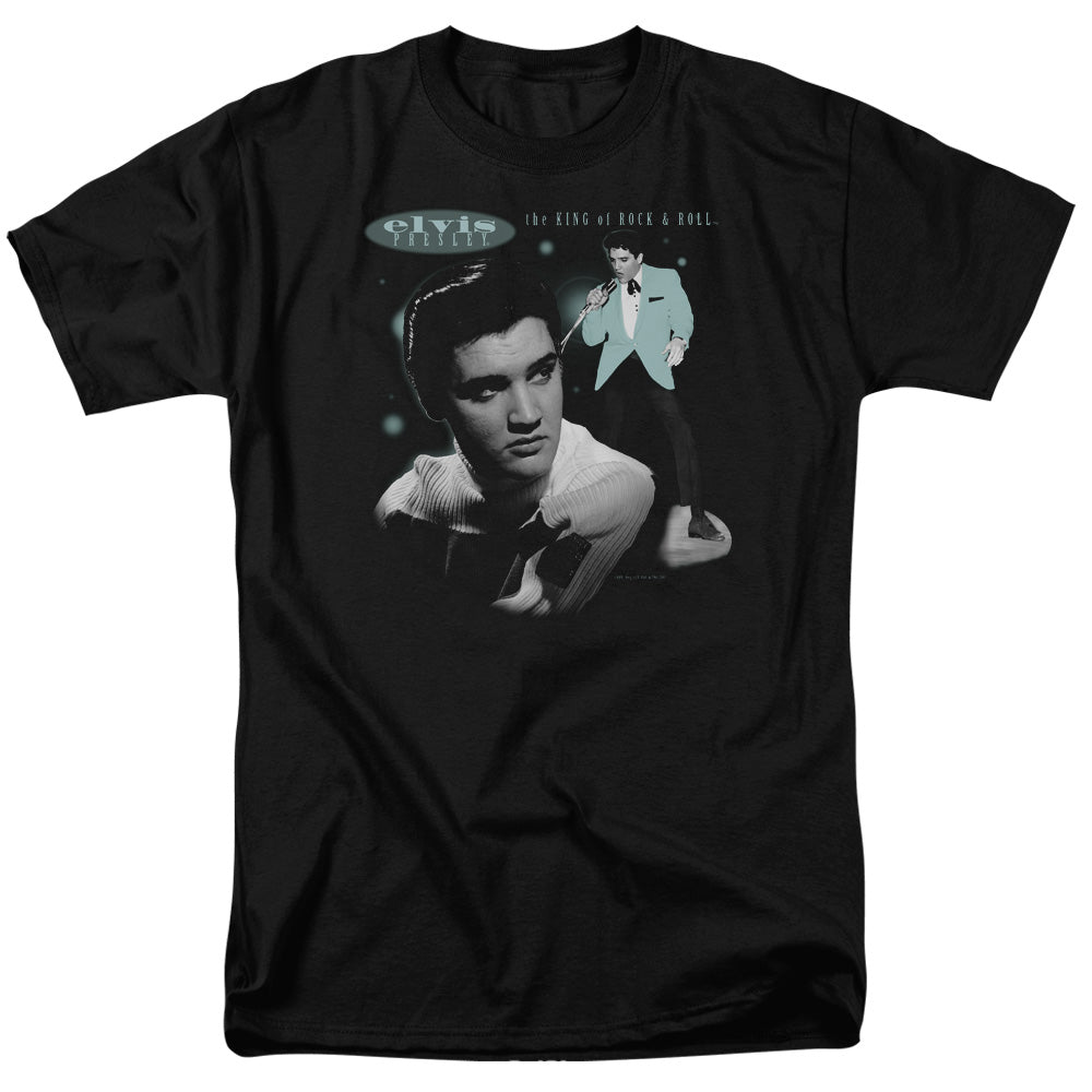 ELVIS PRESLEY/TEAL PORTRAIT - S/S ADULT 18/1 - BLACK