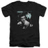 ELVIS PRESLEY/TEAL PORTRAIT - S/S ADULT V-NECK 30/1 - BLACK