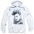 ELVIS PRESLEY/SCRIPT SWEATER - ADULT PULLOVER HOODIE - WHITE
