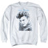 ELVIS PRESLEY/SCRIPT SWEATER - ADULT CREWNECK SWEATSHIRT - WHITE