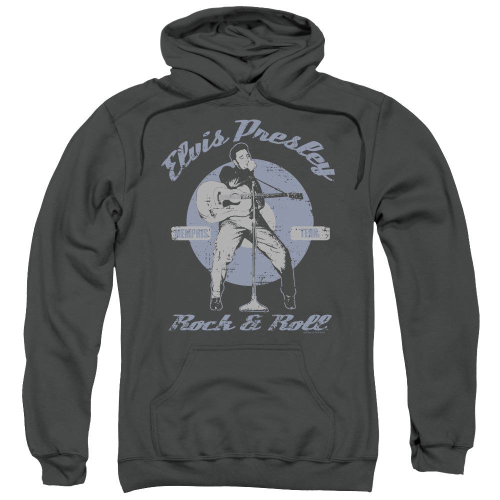 ELVIS PRESLEY/ROCK &AMP; ROLL - ADULT PULLOVER HOODIE - CHARCOAL