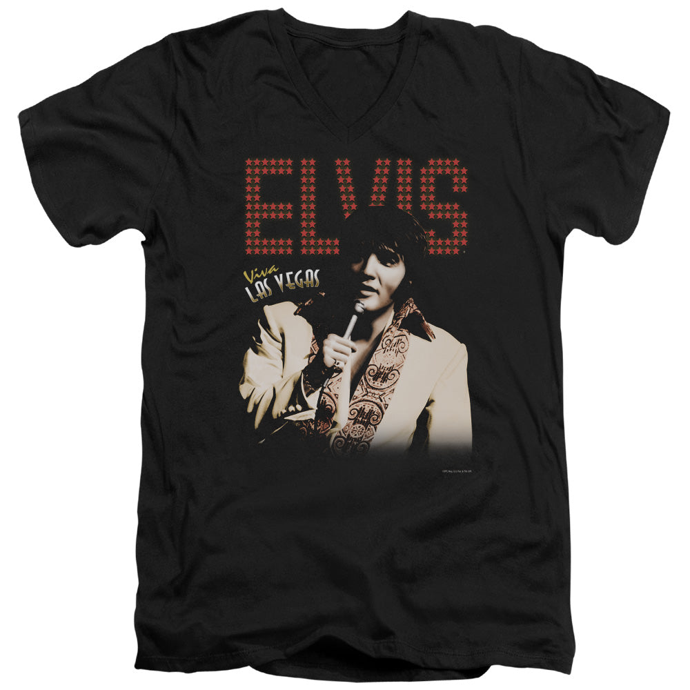 ELVIS PRESLEY/VIVA STAR - S/S ADULT V-NECK 30/1 - BLACK