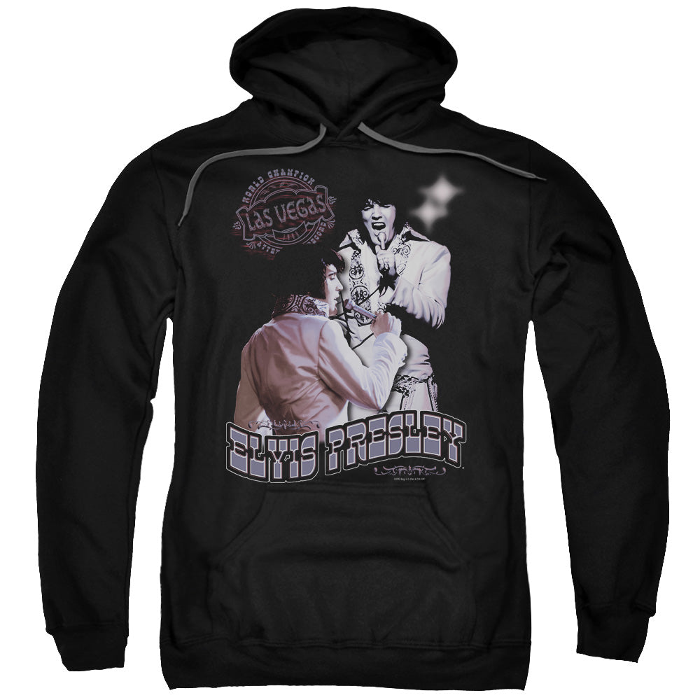 ELVIS PRESLEY/VIOLET VEGAS - ADULT PULLOVER HOODIE - BLACK