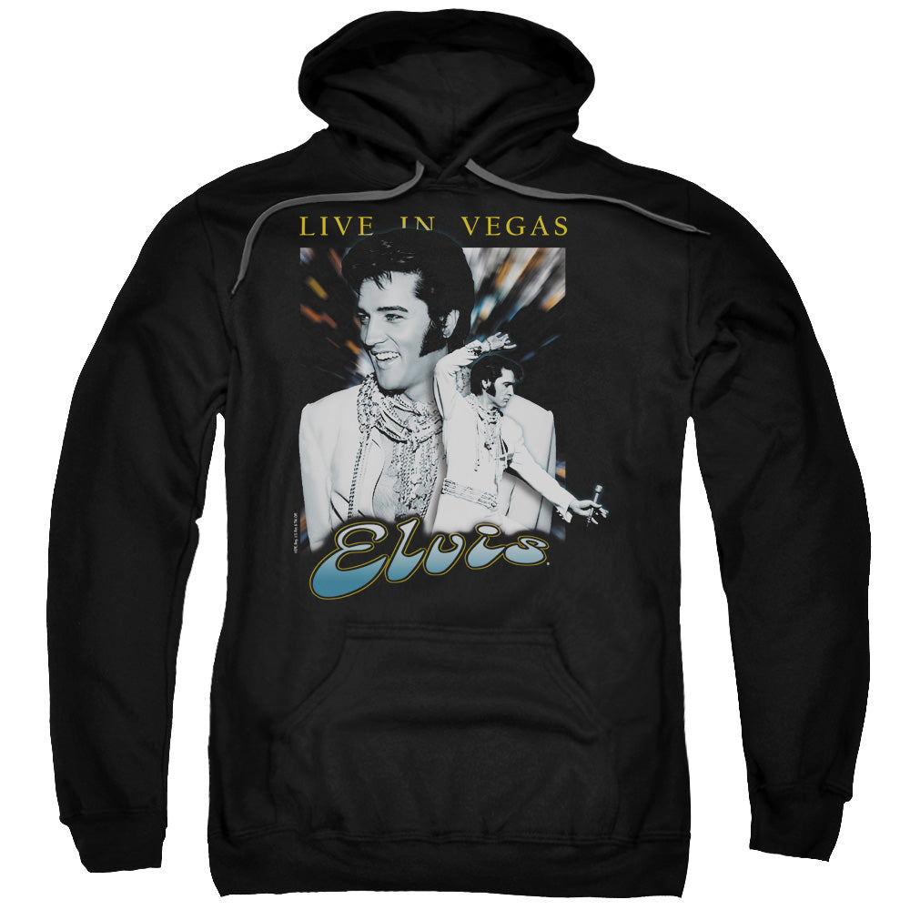 ELVIS PRESLEY/LIVE IN VEGAS - ADULT PULLOVER HOODIE - BLACK