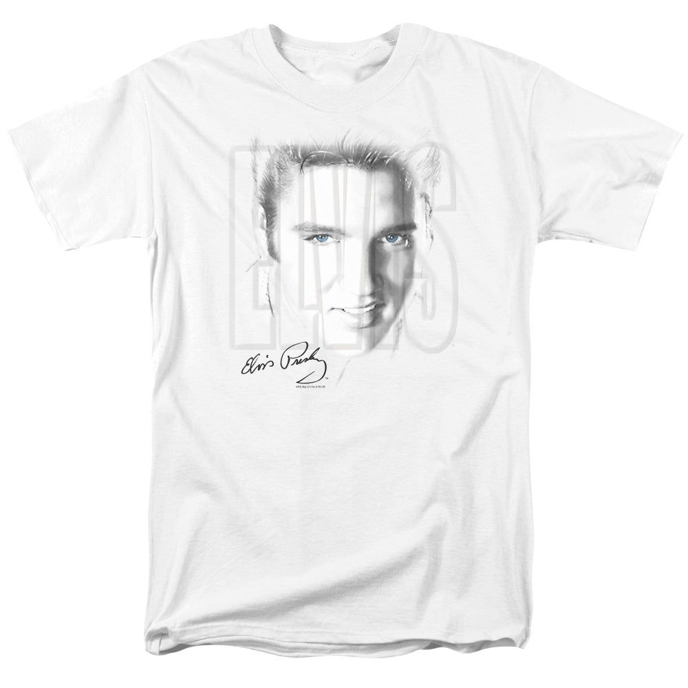 ELVIS PRESLEY/BLUE EYES - S/S ADULT 18/1 - WHITE