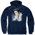 ELVIS PRESLEY/BLUE PROFILE - ADULT PULLOVER HOODIE - NAVY