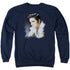 ELVIS PRESLEY/BLUE PROFILE - ADULT CREWNECK SWEATSHIRT - NAVY
