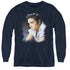 ELVIS PRESLEY/BLUE PROFILE - YOUTH LONG SLEEVE TEE - NAVY