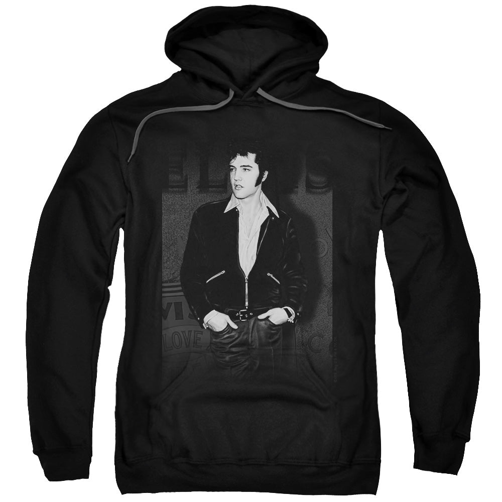 ELVIS PRESLEY/JUST COOL - ADULT PULLOVER HOODIE - BLACK