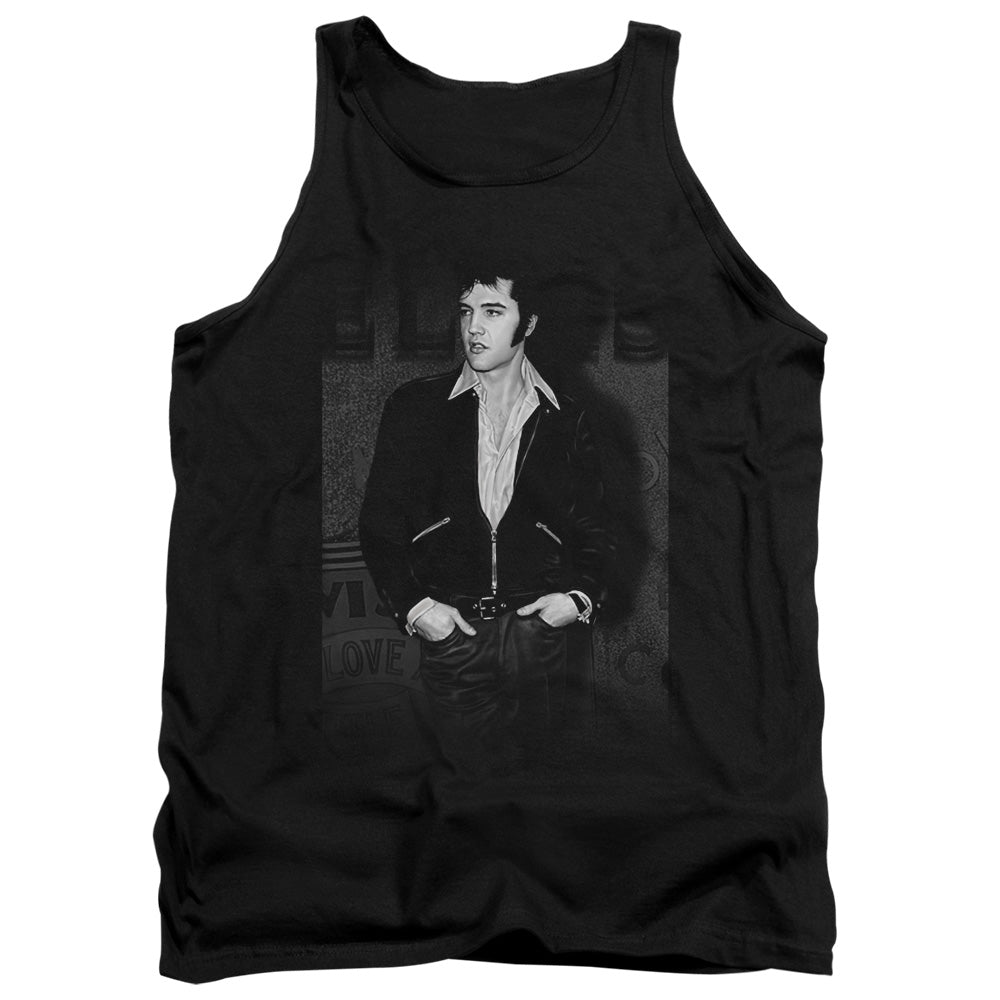 ELVIS PRESLEY/JUST COOL - ADULT TANK - BLACK