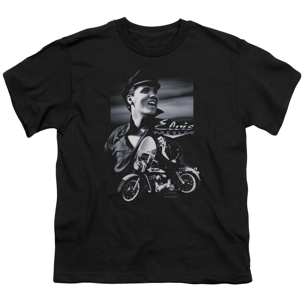 ELVIS PRESLEY/MOTORCYCLE - S/S YOUTH 18/1 - BLACK