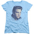 ELVIS PRESLEY/BIG PORTRAIT - S/S WOMENS TEE - LIGHT BLUE