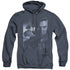 ELVIS PRESLEY/REVERENT - ADULT HEATHER HOODIE - NAVY